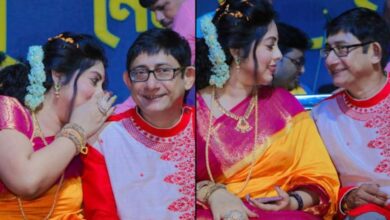 kanchan mullick sreemoyee chattoraj shares photos together from durga puja pandal inauguration sixteen nine
